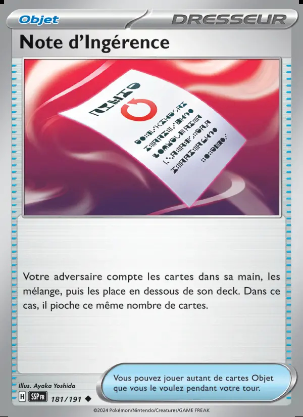 Image of the card Note d'Ingérence